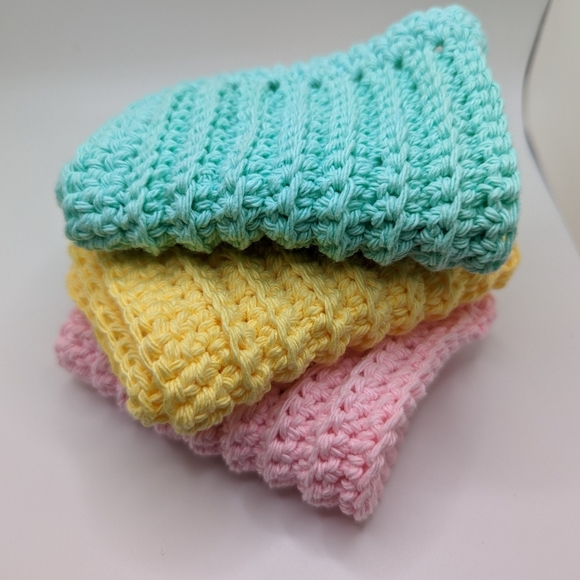 💞2/$20 HAND CRAFTED Crochetd All Purpose 100% Cottn Reusble Bath or Dish Cloths - Picture 7 of 10